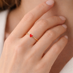 Grant Red Adjustable Heart Ring