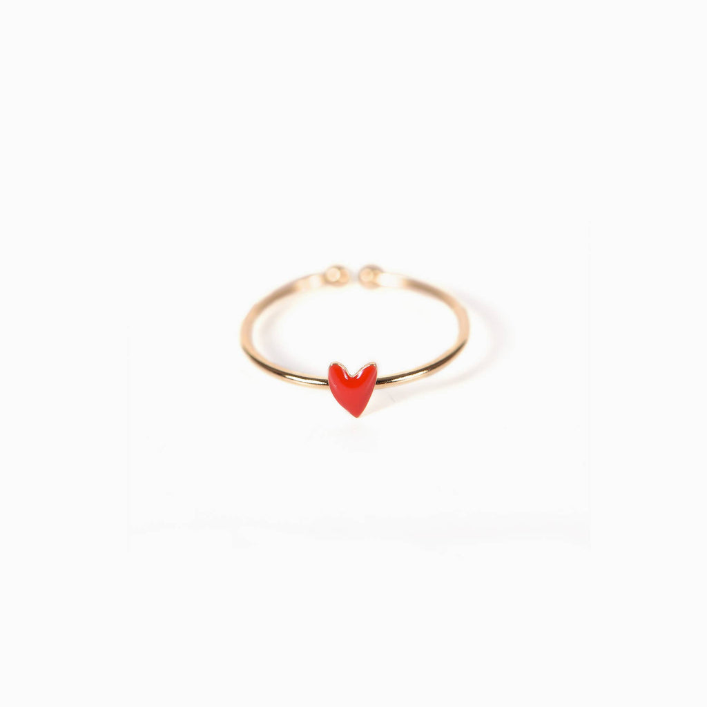 Grant Red Adjustable Heart Ring