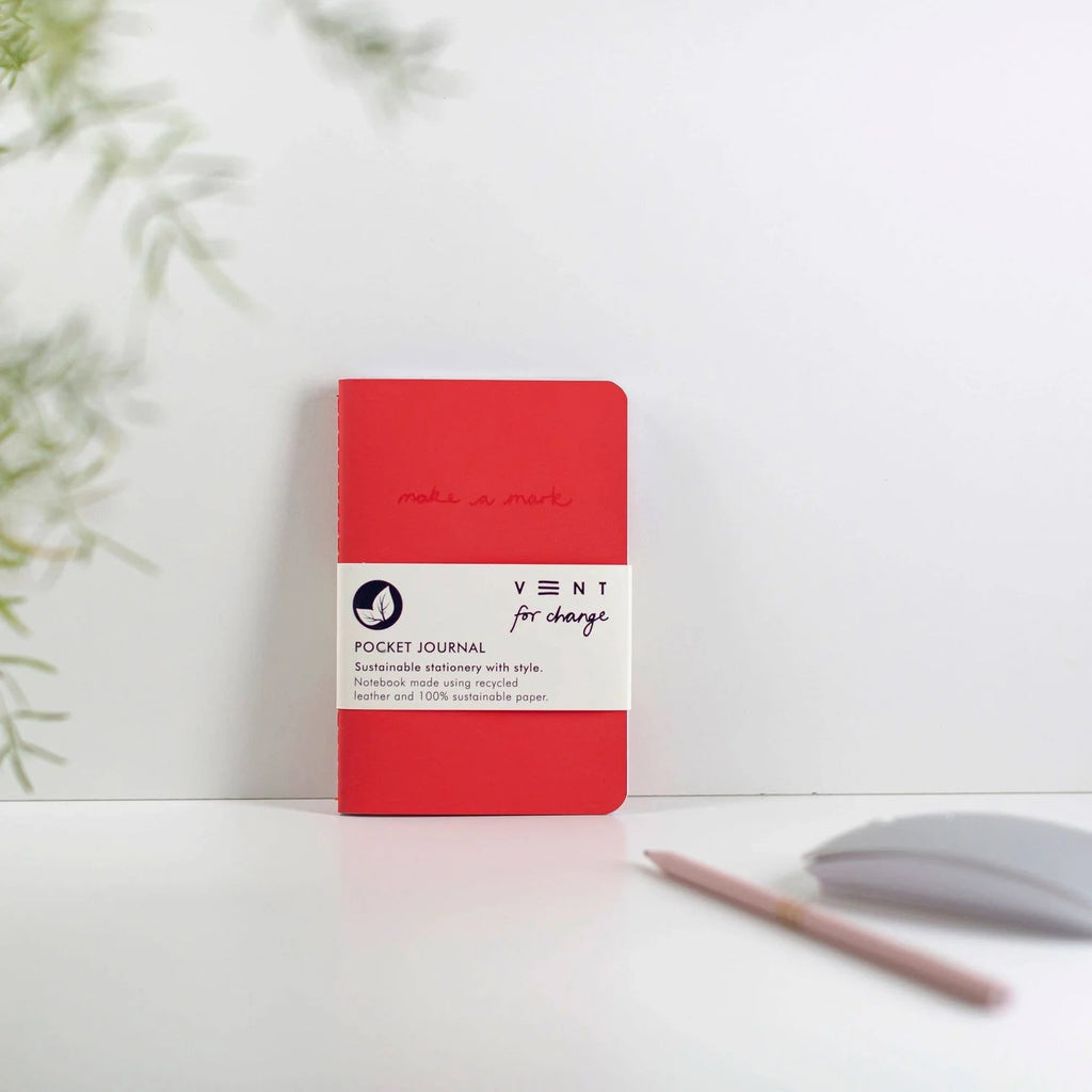 Vent Recycled Leather A6 Pocket Journal~Make A Mark
