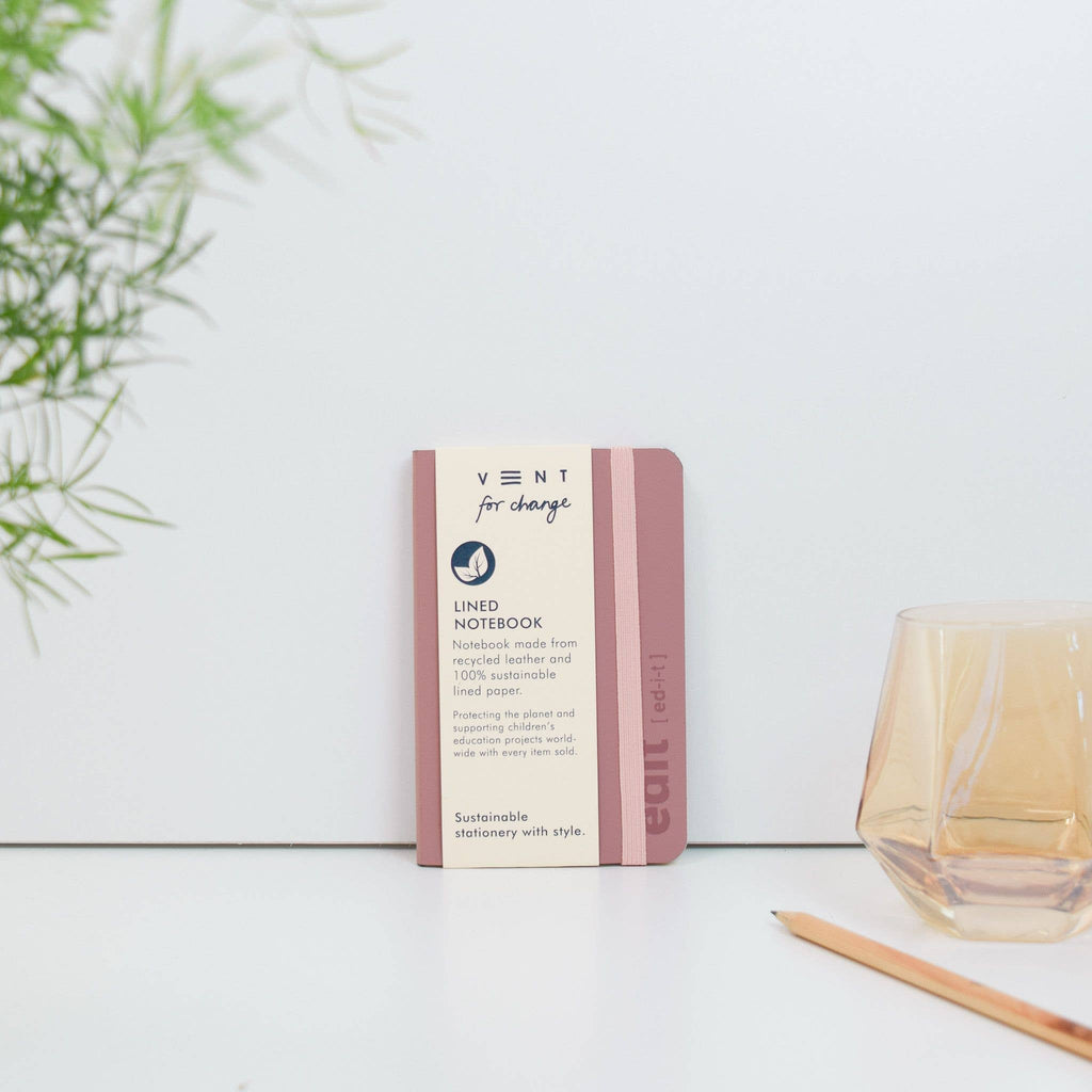 Vent A6 Recycled Leather Notebook EDIT Edition ~ Powder Pink