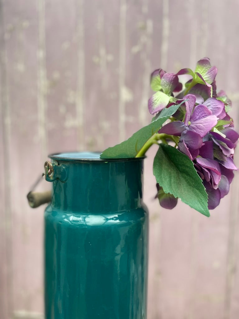 TEAL ENAMEL MILK CAN
