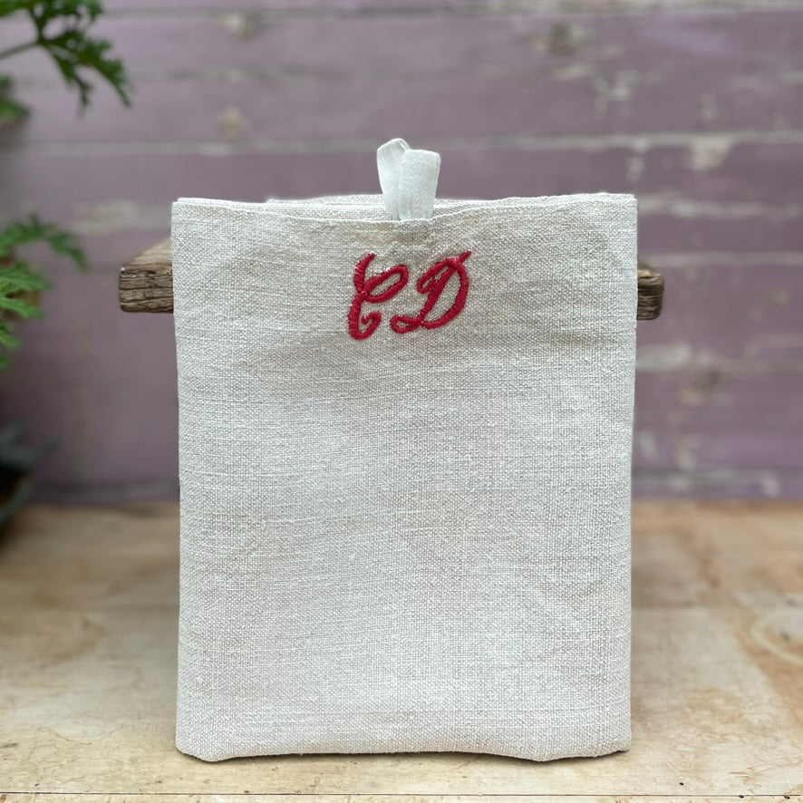 Vintage Monogrammed French Linen Tourchon