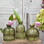Green Glass Mini Vases