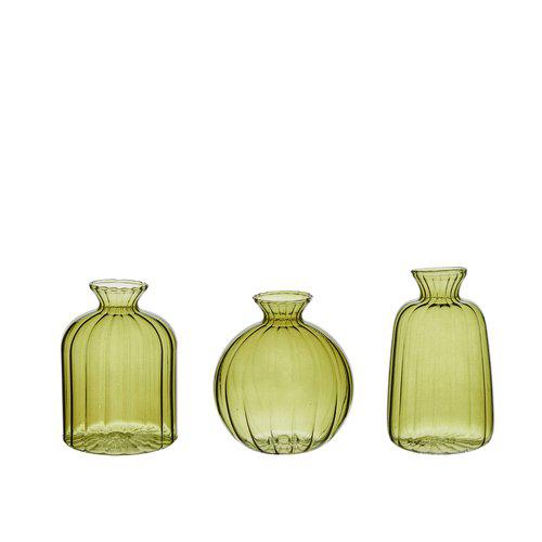 Green Glass Mini Vases