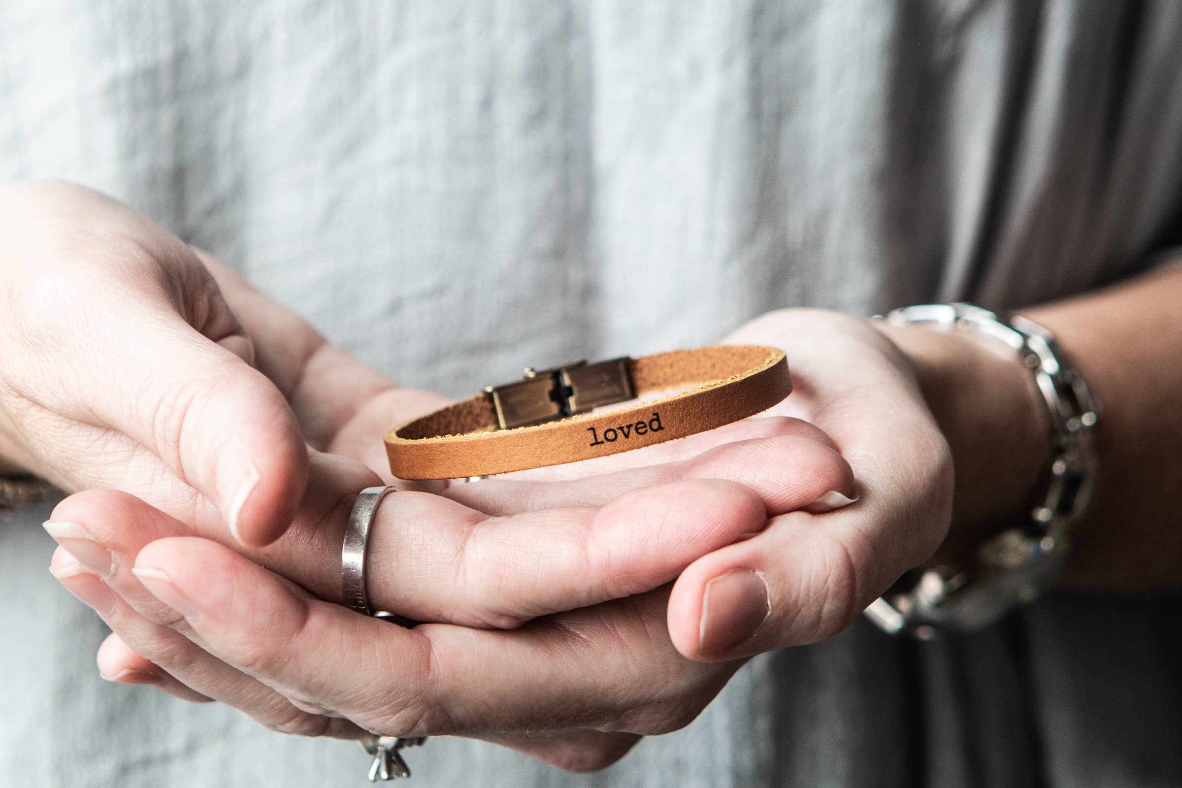 Men's Secret Message Leather Bracelet