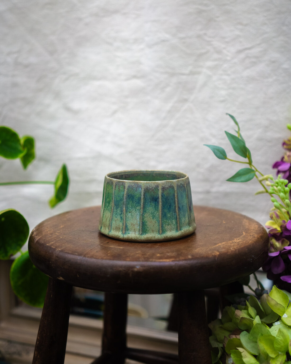 Meadow Green Fluted Stoneware Cup